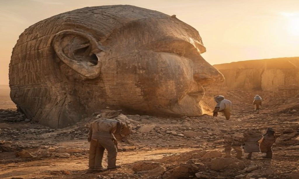 صدفة تغير التاريخ.. اكتشاف تمثال أثري ضخم في محافظة الشرقية